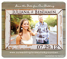 "Rustic Love Photo Framer" Save the Date Magnet