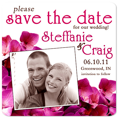 Hydrangea Save the Date Magnet